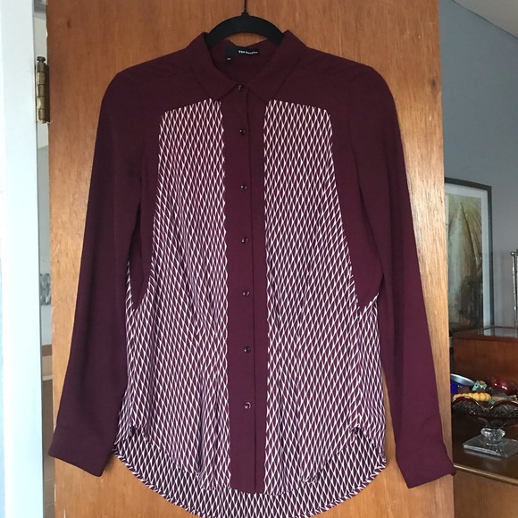 THE KOOPLES  women’s color of the season burgundy long sleeve button shirt - Picture 8 of 16